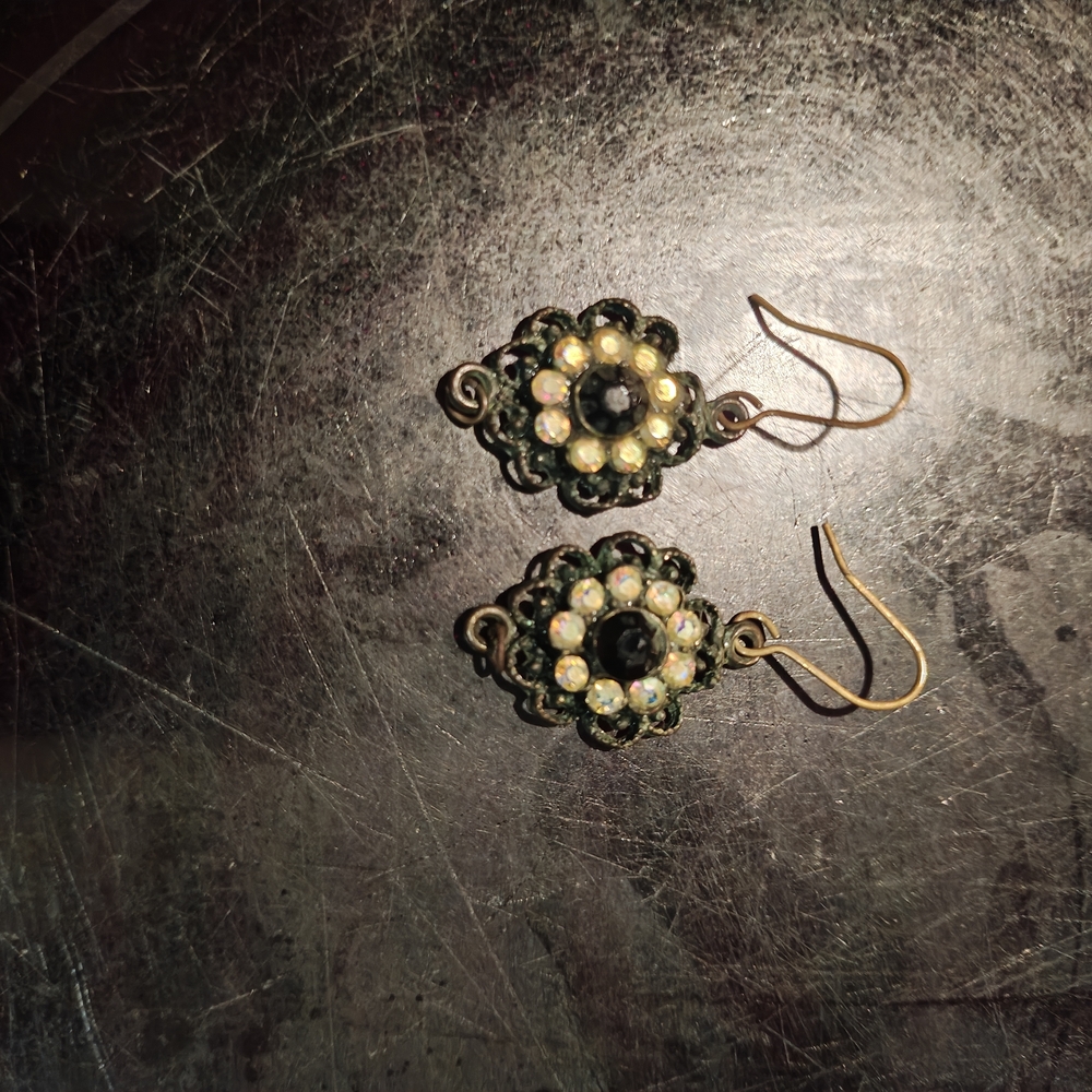 Elegant Floral Earrings with Gold Accents